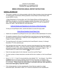 Document preview: Instructions for Form MRRC-2 Mining Operation Annual Report - California