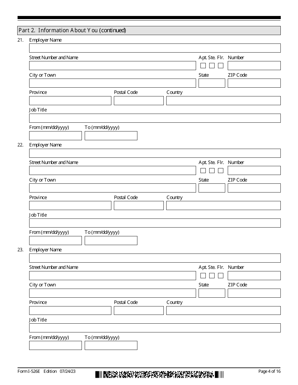 USCIS Form I-526E Immigrant Petition by Regional Center Investor, Page 4