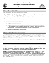 Document preview: Instructions for USCIS Form I-956 Application for Regional Center Designation