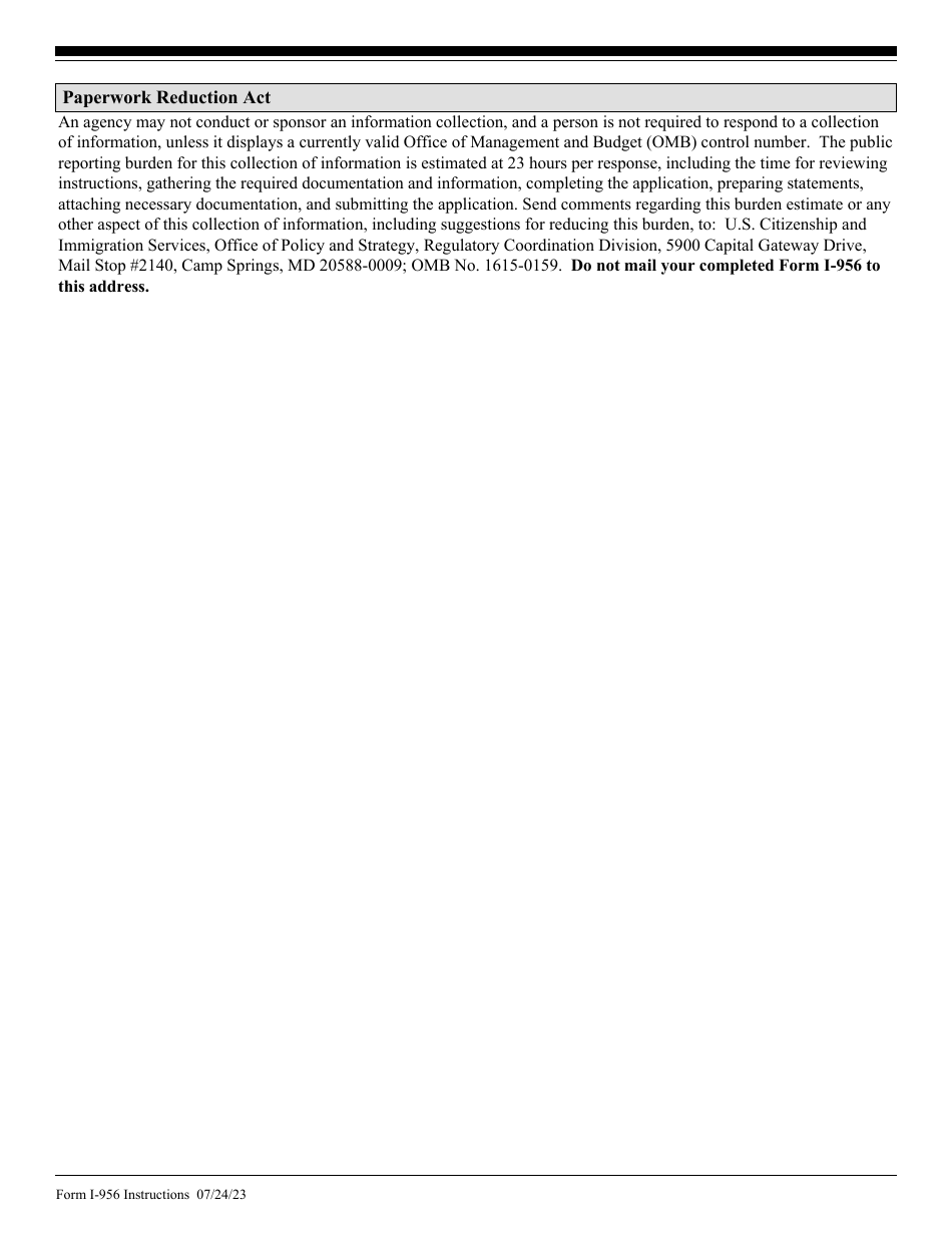 Instructions for USCIS Form I-956 Application for Regional Center Designation, Page 9