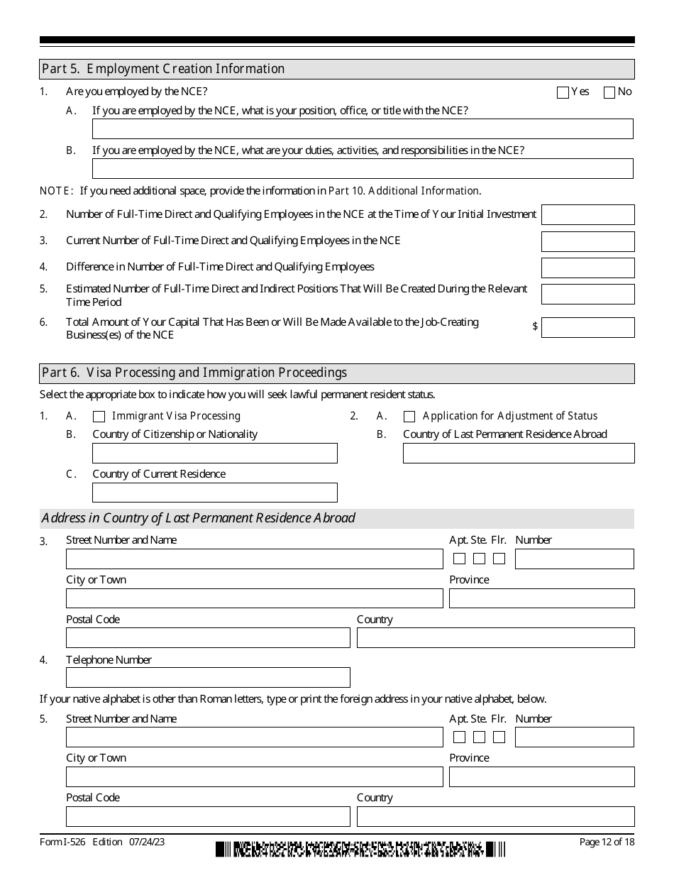 USCIS Form I-526 Immigrant Petition by Standalone Investor, Page 12