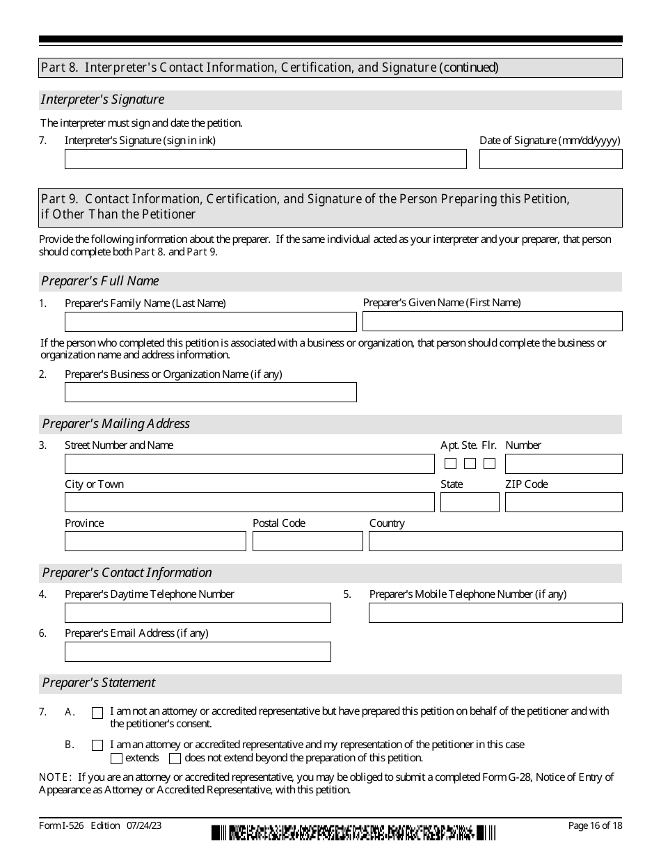 USCIS Form I-526 Immigrant Petition by Standalone Investor, Page 16