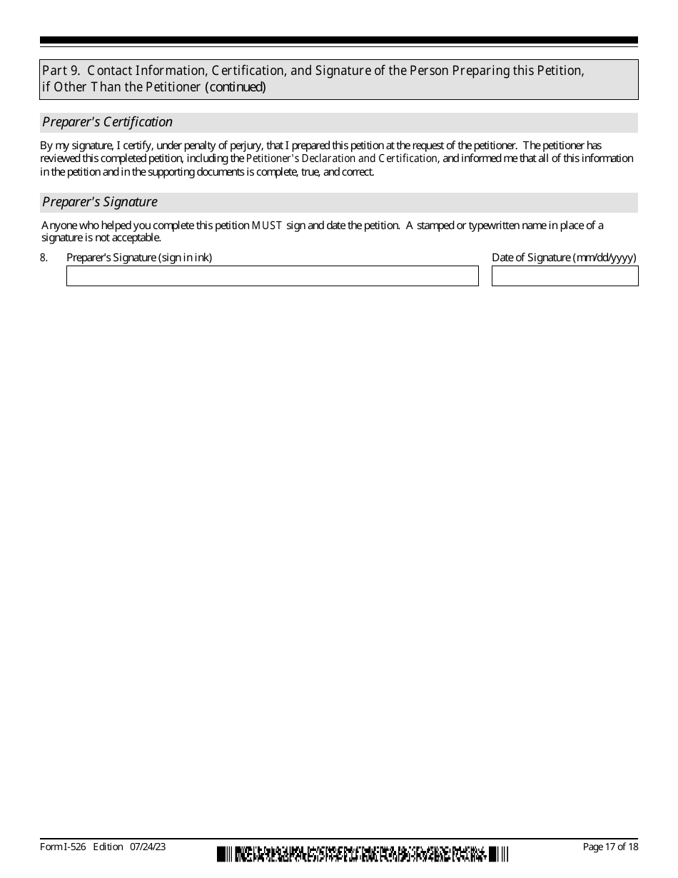 USCIS Form I-526 Immigrant Petition by Standalone Investor, Page 17
