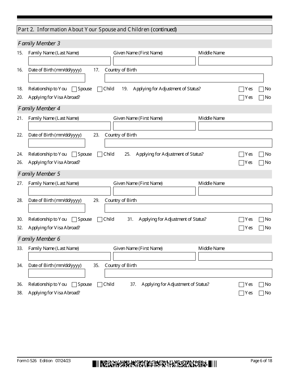 USCIS Form I-526 Immigrant Petition by Standalone Investor, Page 6