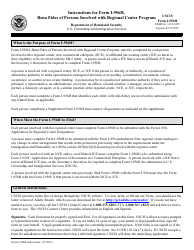 Document preview: Instructions for USCIS Form I-956H Bona Fides of Persons Involved With Regional Center Program