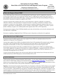 Instructions for USCIS Form I-956H Bona Fides of Persons Involved With Regional Center Program