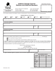 Form 02-824A Address Change Card for Retirees and Deferred Members - Alaska