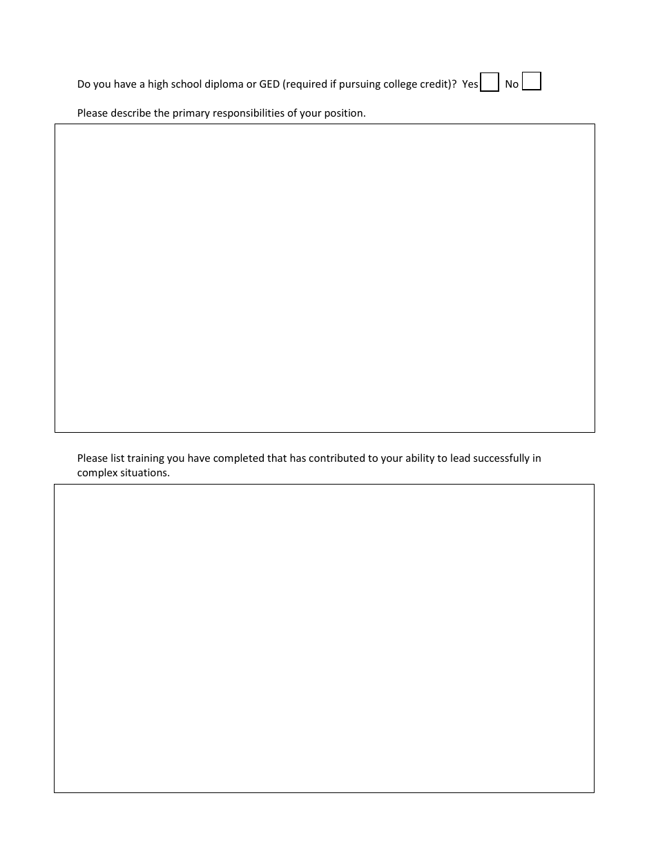 Application for Vtlead - Vermont Leadership, Exploration and Development - Vermont, Page 2