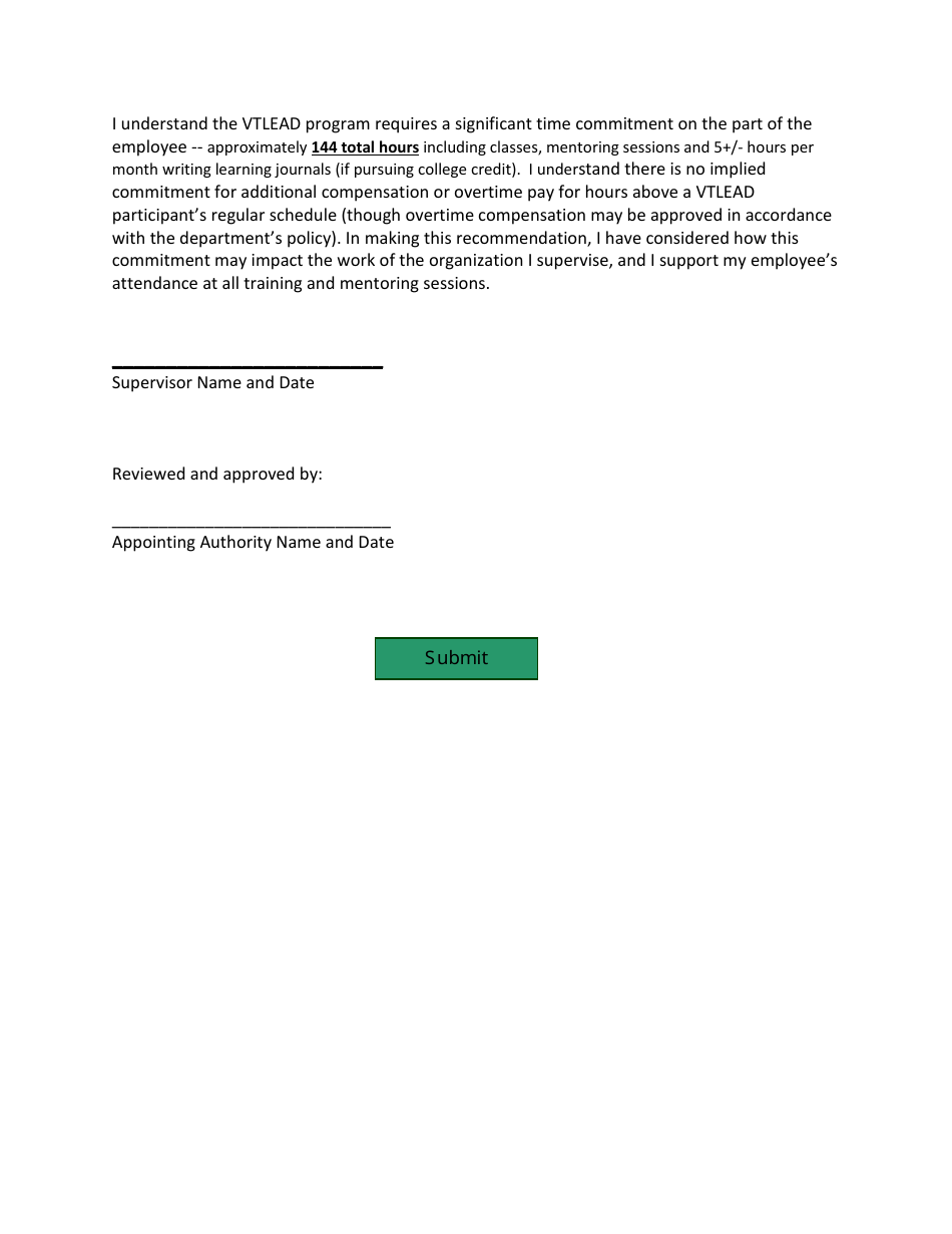 Application for Vtlead - Vermont Leadership, Exploration and Development - Vermont, Page 7