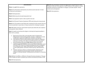 Job Hazard Analysis Form, Page 2