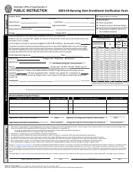 Form SPI1674 Running Start Enrollment Verification Form - Washington