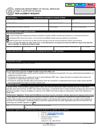 Document preview: Form IM-110 Replacement Request - Missouri
