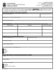 Form MO375-0168 Complaint Report - Missouri