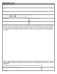 Form MO375-0168 Complaint Report - Missouri, Page 2
