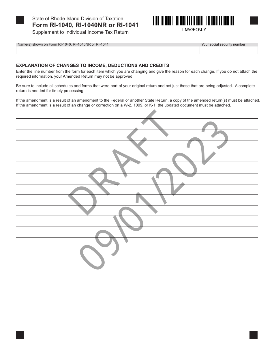Form RI-1040 (RI-1040NR; RI-1041) Download Printable PDF or Fill Online ...