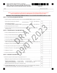 Document preview: Shared Responsibility Worksheet - Draft - Rhode Island, 2023
