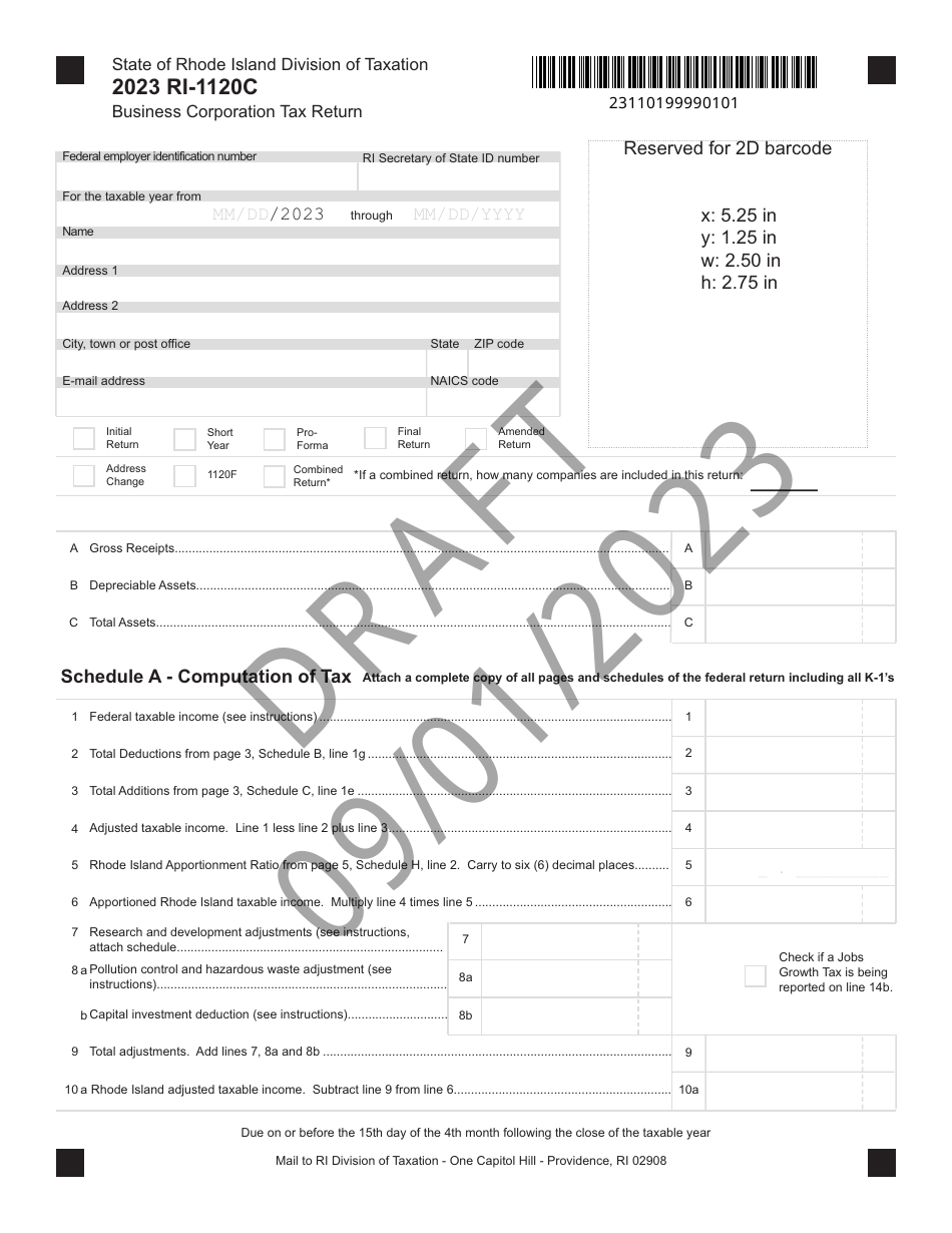 Form RI-1120C Download Printable PDF Or Fill Online Business ...