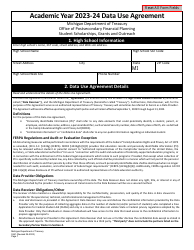 Form 5361 Academic Year 2023-24 Data Use Agreement - Michigan