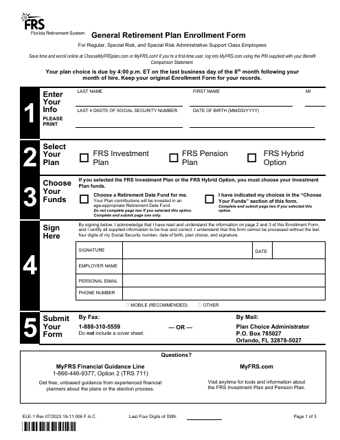 Form ELE-1  Printable Pdf