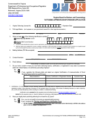 Document preview: Form A450-12TATSPON Tattooing Apprenticeship Sponsor Application - Virginia