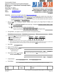 Document preview: Form A450-1237EXLIC Master Permanent Cosmetic Tattooer Examination & License Application - Virginia
