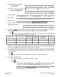 Form A501-2710EXLIC Tradesman Exam &amp; License Application - Virginia, Page 2