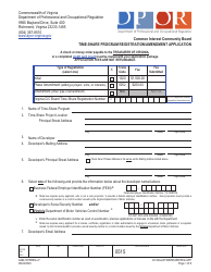 Form A492-0515REG Time-Share Program Registration/Amendment Application - Virginia