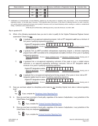 Form A416-0402LIC Professional Engineer License Application - Virginia, Page 5