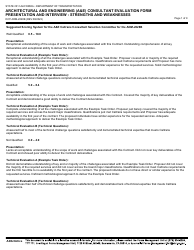 Document preview: Form DOT ADM-2028B Architectural and Engineering (A&e) Consultant Evaluation Form Presentation and Interview - Strengths and Weaknesses - California