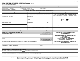Form DOT ADM-3015EB-RFB Bare Equipment Rental - Request for Bid (Rfb) - California, Page 4