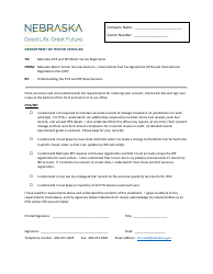 Document preview: Notice of Record-Keeping Requirements for Ifta/Irp - Nebraska