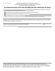 Document preview: Formulario APS-1032A-S Autorizacion Para Divulgar Informacion Sin Cobertura De Hipaa - Arizona (Spanish)