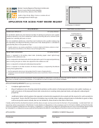 Document preview: Application for Access Point Waiver Request - Warren County, Ohio