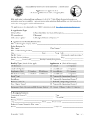 Application for Approval of an Oil Discharge Prevention and Contingency Plan - Alaska