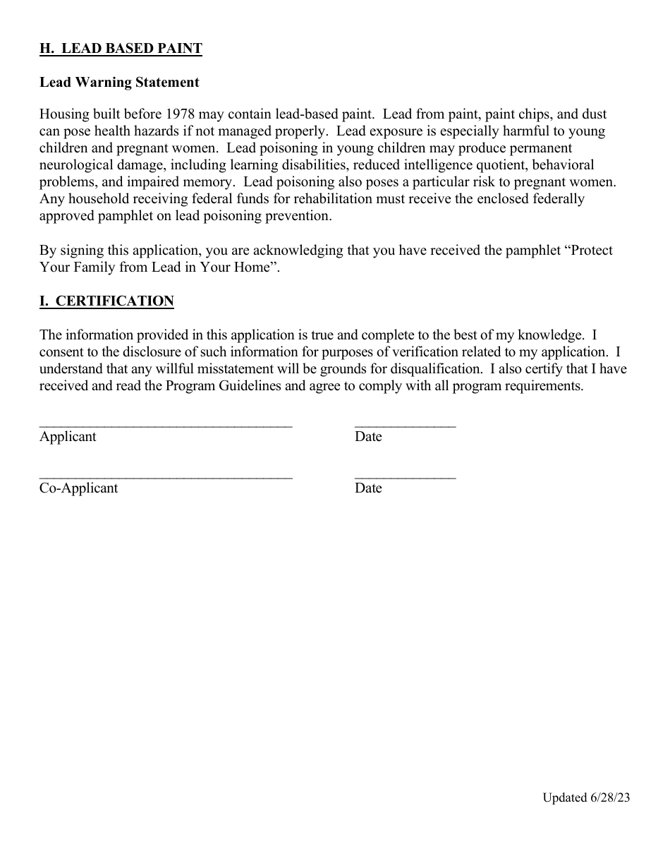 Senior Citizen Owner-Occupied Property Rehabilitation Program Application - Dutchess County, New York, Page 8