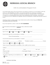 Form AD2:19 Ada Accommodation Request Form - Nebraska