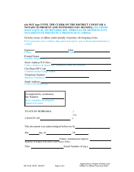 Form DC19:41 Application to Dismiss Petition and Affidavit to Obtain or Renew a Protection Order - Nebraska (English/Spanish), Page 2