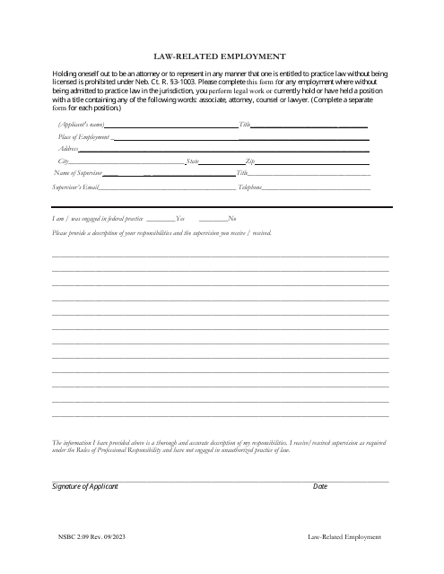 Form NSBC2:09  Printable Pdf