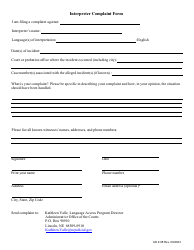 Form AD2:08 Interpreter Complaint Form - Nebraska, Page 2