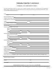 Document preview: Form 5 (NSBC1:07) Criminal Case Amendment Form - Nebraska