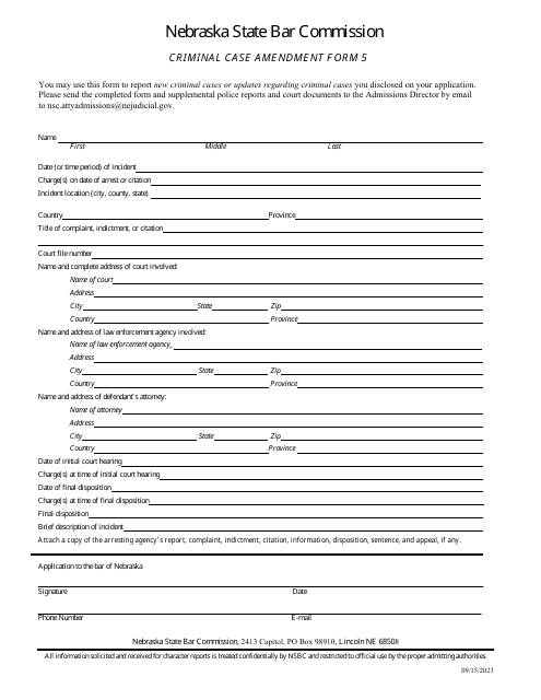 Form 5 (NSBC1:07)  Printable Pdf