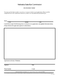 Document preview: Form NSBC1:02 Revisions Form - Nebraska State Bar Commission - Nebraska