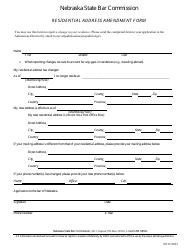 Document preview: Form NSBC1:03 Residential Address Amendment Form - Nebraska State Bar Commission - Nebraska