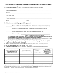 Nebraska Parenting Act Educational Provider Information Sheet - Nebraska, Page 3