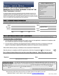 Document preview: Form ASD3:18 Attorney's Application for Reinstatement of Membership Status (From "suspended to Inactive" and From "suspended to Active") - Nebraska