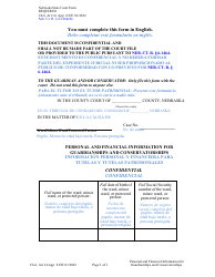 Document preview: Form CH6ART14APP8 Personal and Financial Information for Guardianships and Conservatorships - Nebraska (English/Spanish)