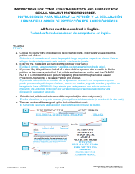 Instructions for Form DC19:29 Sexual Assault, Petition and Affidavit to Obtain Sexual Assault Protection Order - Nebraska (English/Spanish)