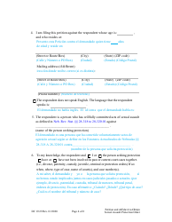 Form DC19:29 Petition and Affidavit to Obtain Sexual Assault Protection Order - Nebraska (English/Spanish), Page 4