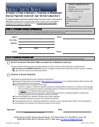 Document preview: Form ASD3:06 Attorney's Form to Request a Transfer of Membership Status (Inactive to Active and Active to Inactive) - Nebraska