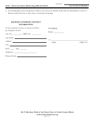 Form CCCR0026 Order - Electronic Home Monitoring (Em) by Sheriff - Cook County, Illinois, Page 3